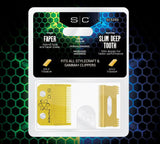 StyleCraft Fixed Gold Titanium Faper Clipper Blade w/ Moving Slim Deep Cutter Set (SC525G)