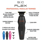 StyleCraft FLEX - PROFESSIONAL MODULAR SUPER-TORQUE MOTOR CORDLESS HAIR TRIMMER (SC406M)