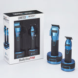BaBylissPRO Blue FX Boost+ Limited Edition Clipper & Trimmer Set w/ Charging Base (FXHOLPKCTB-BC)