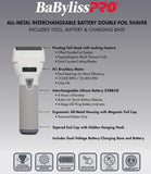 BaBylissPRO FXONE All-Metal Interchangeable-Battery Double Foil Shaver - Frostbyte Limited Edition (FX79FSTW)