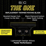 Gamma+ Gold Titanium X-Pro Wide Fixed Blade w/ Black Diamond DLC "The One" Cutter Trimmer Replacement Blade Set (GP527GB)