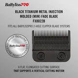 BaBylissPRO® Black Titanium Metal-Injection Molded (MIM) Precision Fade Blade (FX8022B)