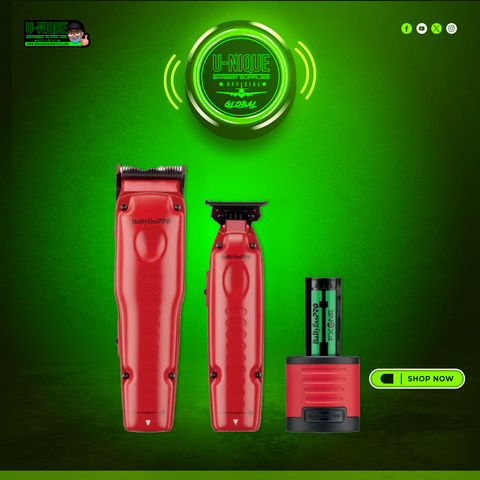 BaBylissPRO FXONE LO-PRO Clipper & Trimmer Combo Set - Matte Red (FX129MRPK)