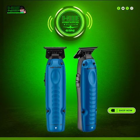 BaBylissPRO FXOne Lo-Pro FX Limited Edition Black & Blue High Performance Low Profile Trimmer w/ Interchangeable Lithium Battery Pack (FX729BL)