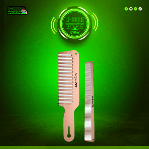 BaByliss PRO FX Metal Barber Comb 2 Piece Set - All Colors