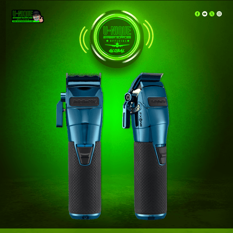 BaByliss PRO FXONE BlueFX Limited Edition Black & Blue All-Metal Interchangeable-Battery Cordless Clipper (FX899BL)