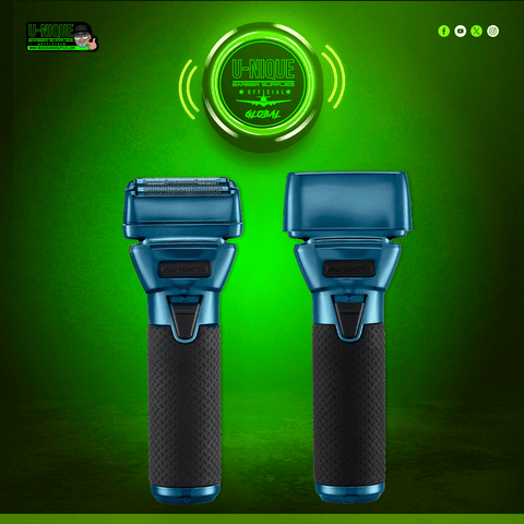 BaByliss PRO FXONE BlueFX Limited Edition Black & Blue Interchangeable-Battery Double-Foil Shaver (FX79FSBL)