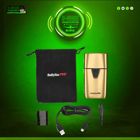 BaBylissPRO UV-Disinfecting Double Foil Shaver - Gold (FXLFS2G)