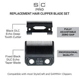 StyleCraft Fixed DLC ECHO Taper Blade & DLC Echo Deep Cutter - Black (SC553B)