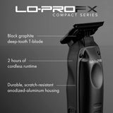BaBylissPRO Lo-PROFX Low Profile Compact Trimmer - Matte Black (FX72MB)