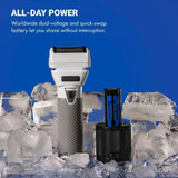 BaBylissPRO FXONE All-Metal Interchangeable-Battery Double Foil Shaver - Frostbyte Limited Edition (FX79FSTW)