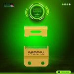 Gamma+ Fixed Gold Titanium Fade Replacement Clipper Blade w/ Moving Gold Titanium Slim Tooth Cutter Set (GP521G)
