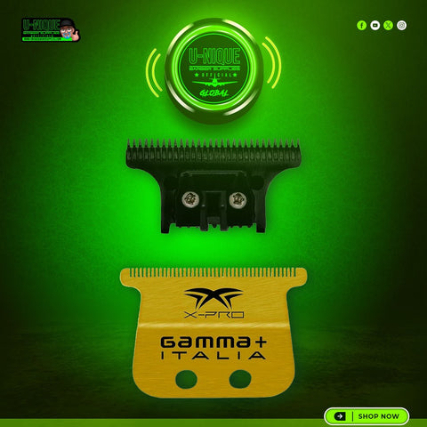 Gamma+ Gold Titanium X-Pro Wide Fixed Blade w/ Black Diamond DLC "The One" Cutter Trimmer Replacement Blade Set (GP527GB)