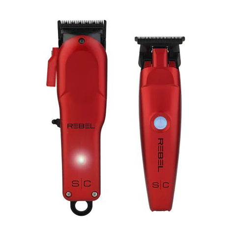 StyleCraft Super-Torque Modular Rebel Clipper & Trimmer Combo Set - Red (SC203)