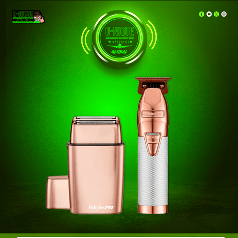 BaBylissPRO Limited Edition Rose Gold Trimmer & Double Foil Shaver Set (FXDUOFS2TRG)