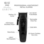 Stylecraft Saber 2.0 Cordless Modular Clipper with High Torque Digital Brushless Motor - Black (SC617B)