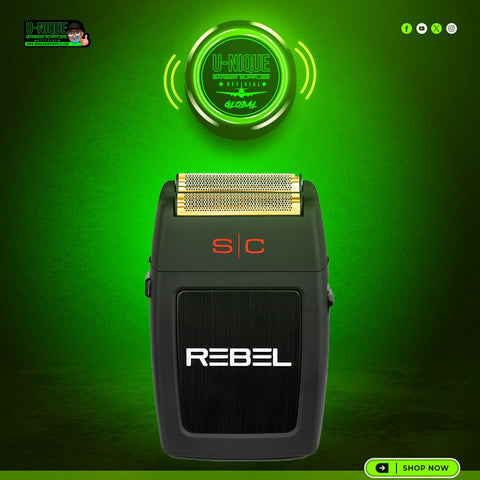 StyleCraft S|C Rebel Double Foil Shaver – Cordless Rechargeable Electric with Super Torque Motor & Gold Titanium Foil Head