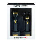 BaByliss PRO Black FX Boost+ Limited Edition Clipper & Trimmer Set w/ Charging Base (FXHOLPKCTB-B)