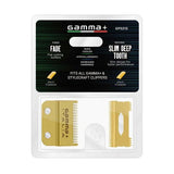 Gamma+ Fixed Gold Titanium Fade Replacement Clipper Blade w/ Moving Gold Titanium Slim Tooth Cutter Set (GP521G)