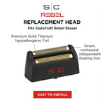 StyleCraft Rebel Foil Shaver Gold Titanium Replacement Foil Head (SC515G)